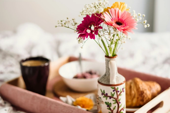 selective focus photography of pink petaled daisy flower in vase
